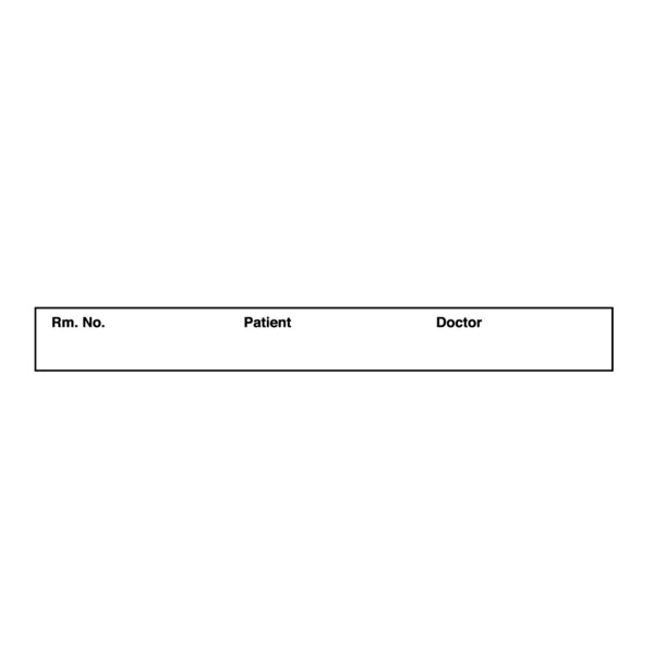 Printed Chart Tape - Rm No Patient Doctor 1/2 White w/Black, PK6